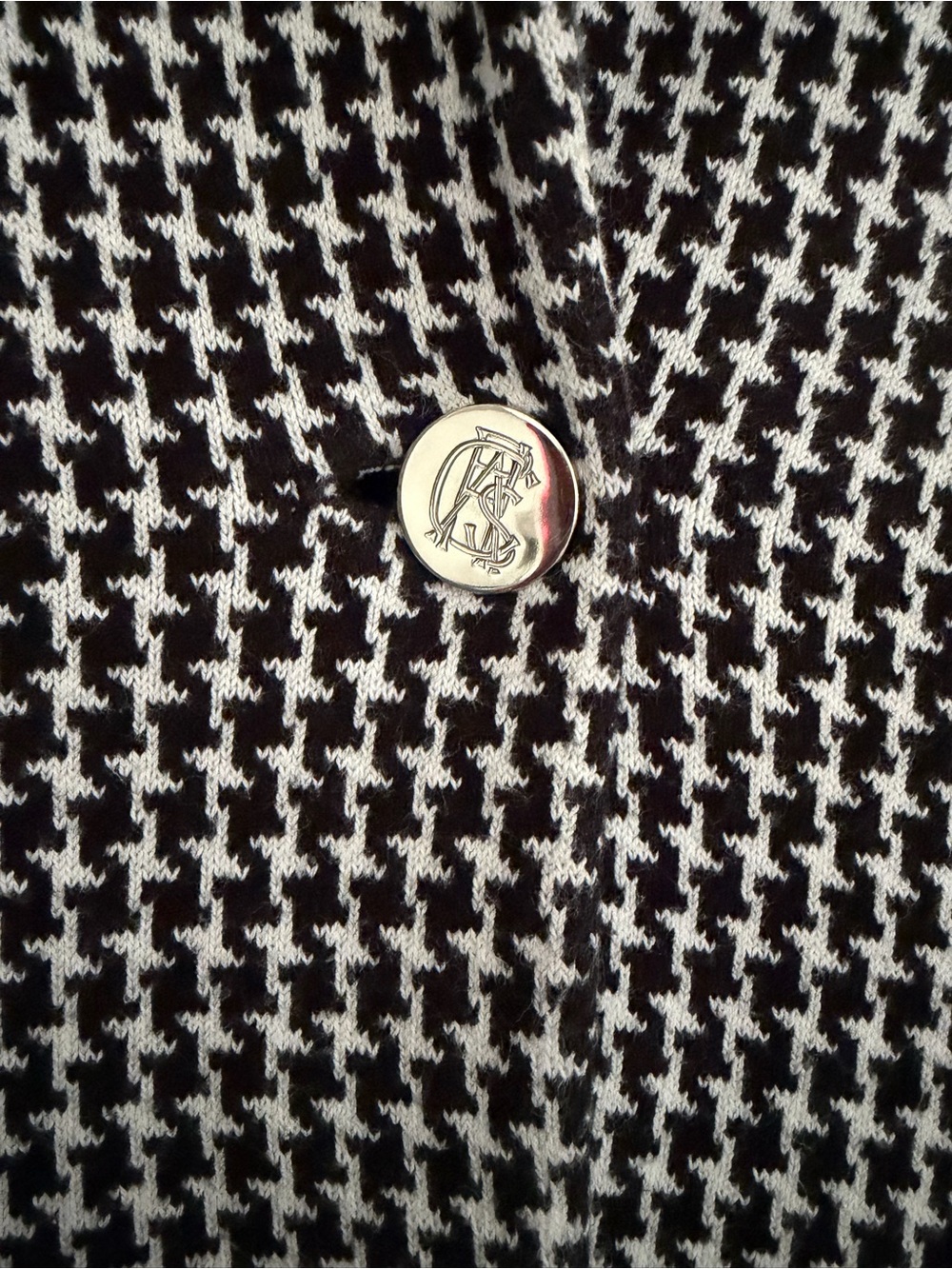 CHAPS Houndstooth 3 Button Casual Blazer Jacket Women's Size Medium Black/White - Picture 5 of 14